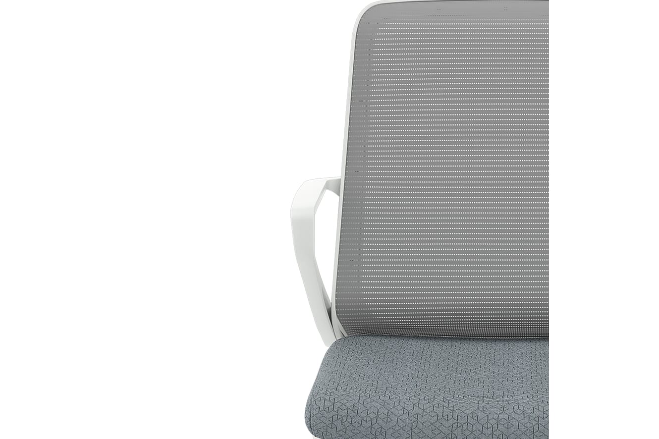 Cliq task chair in Gray with White frame