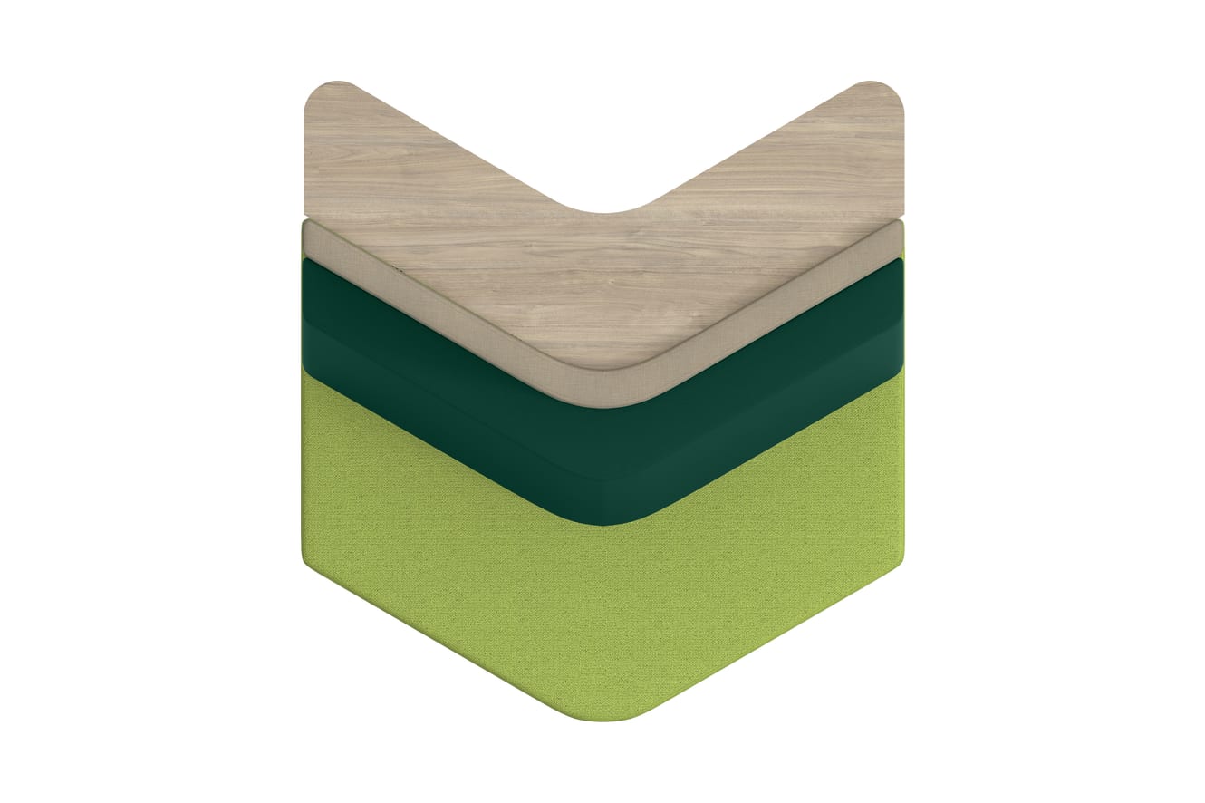 Top view of Tangram arrow-out bistro-back chair.