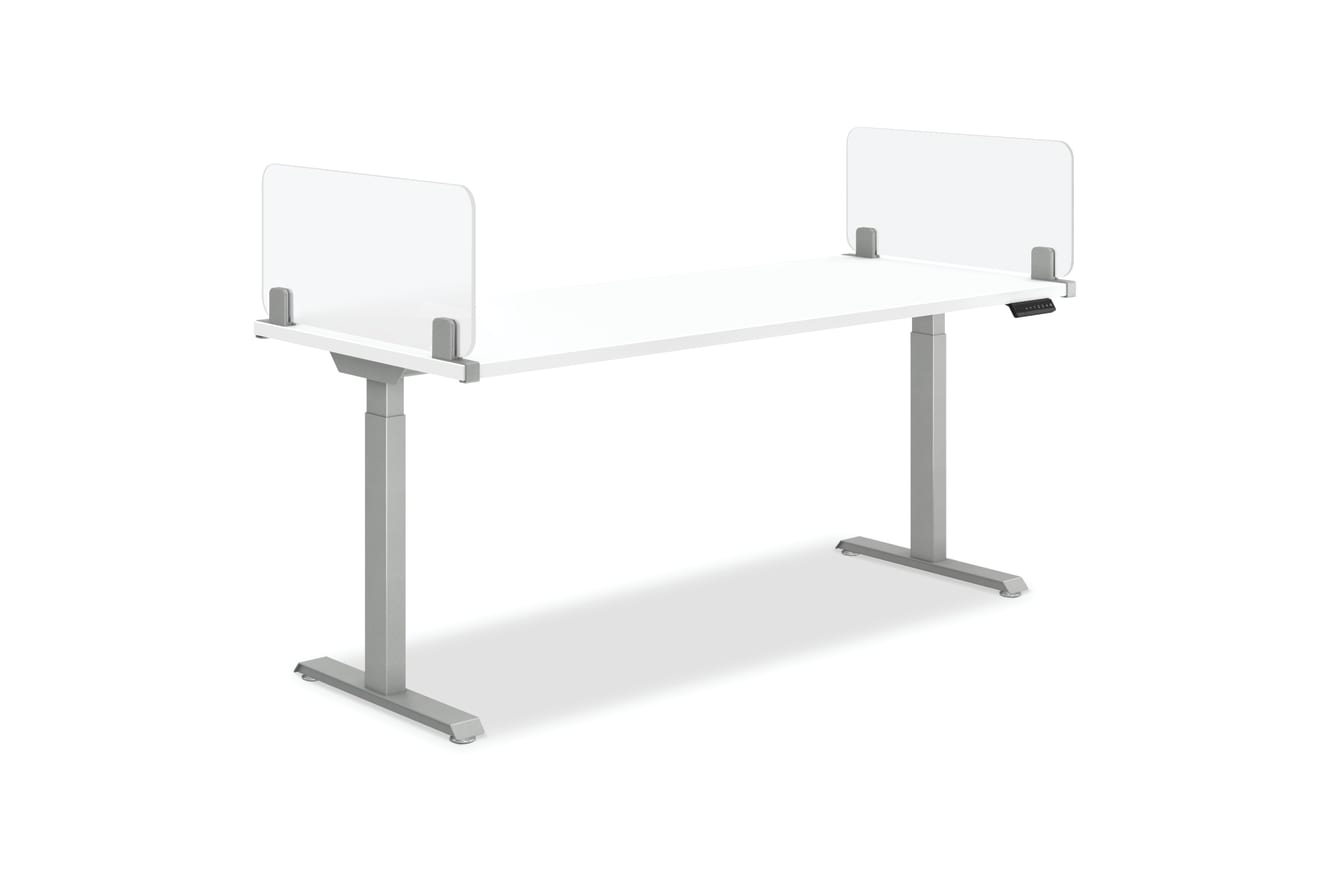 Acrylic Front-to-Back Universal Screens shown with Coordinate Desking