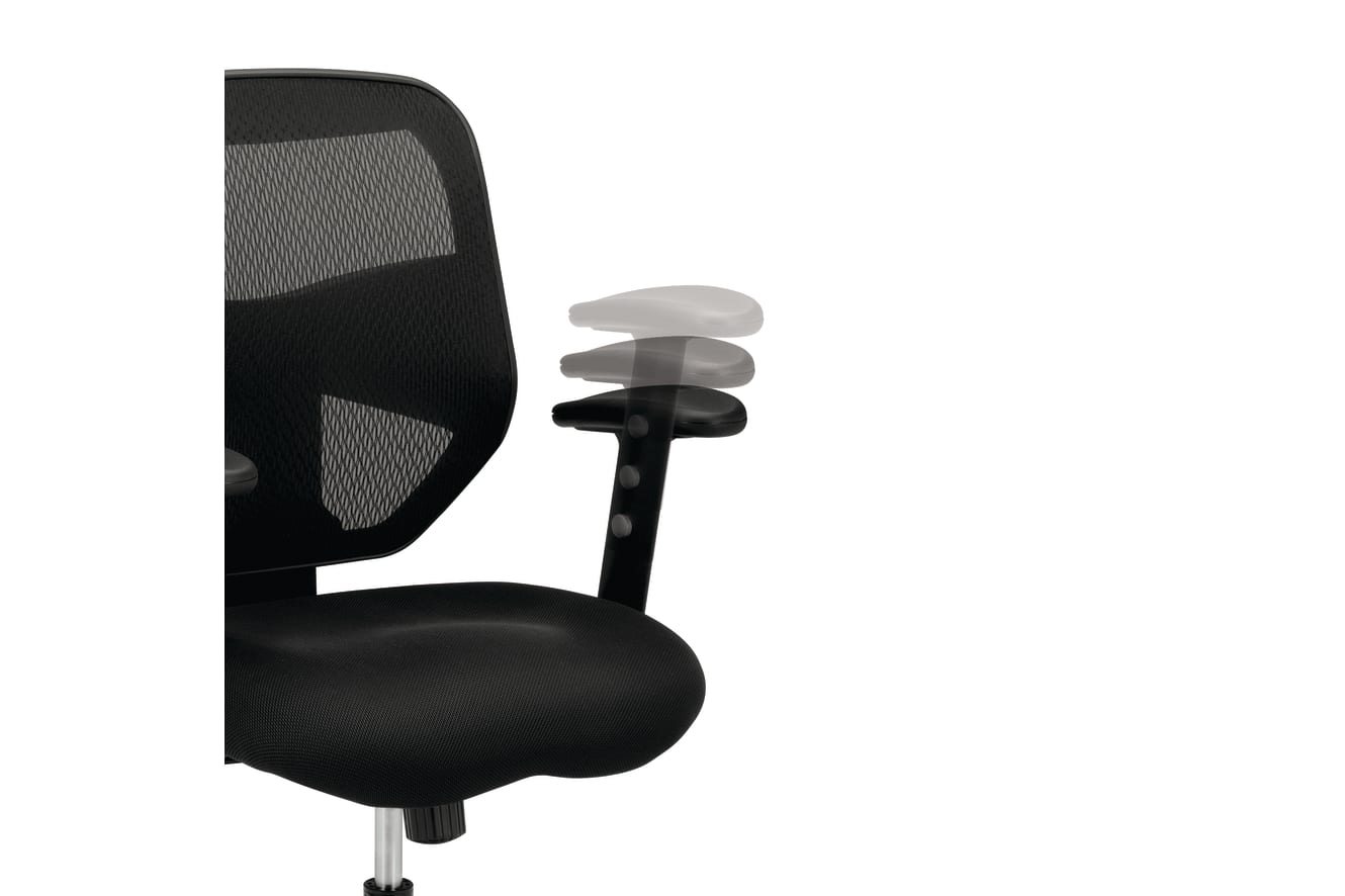 Prominent mesh task chair in Black