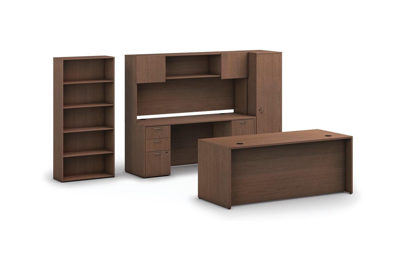 Mod Desk Typical with Bookcase