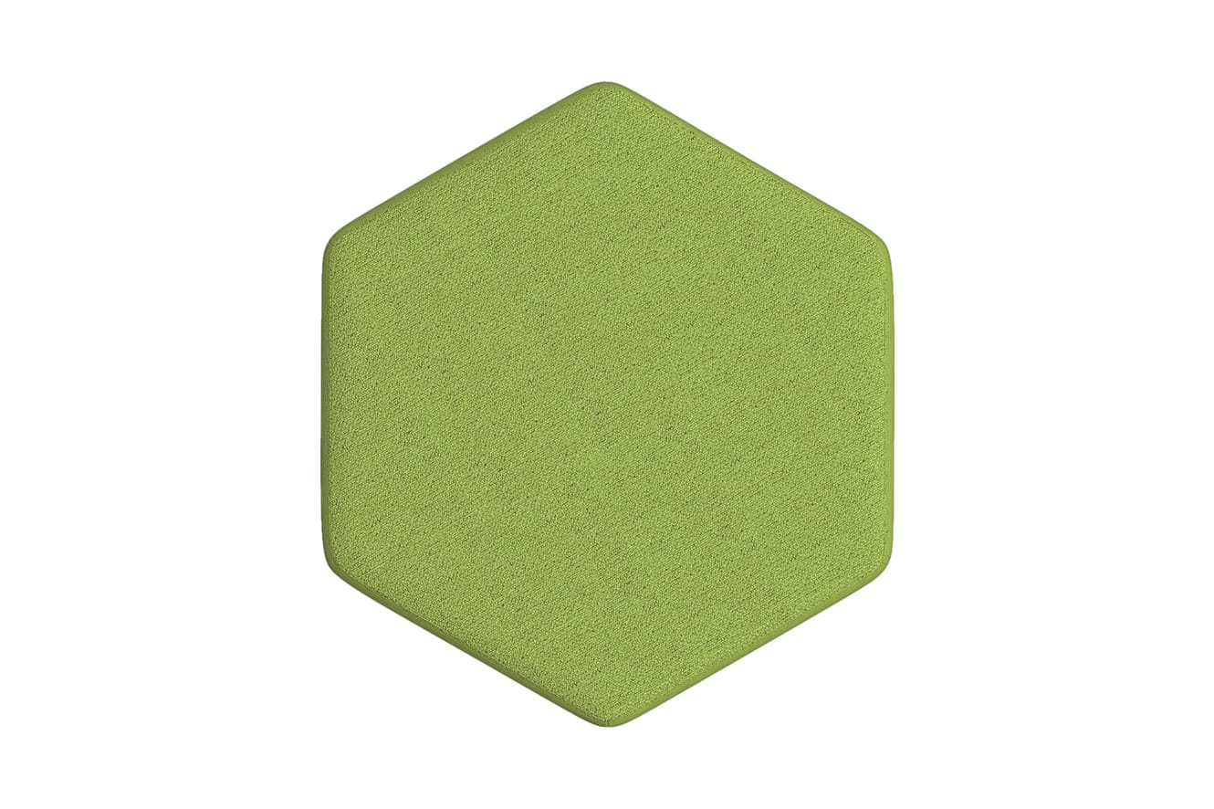 Top view of Tangram hexagon pouf.