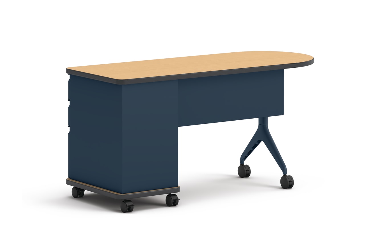 Teacher Station – Value Single Pedestal with Modesty Panel