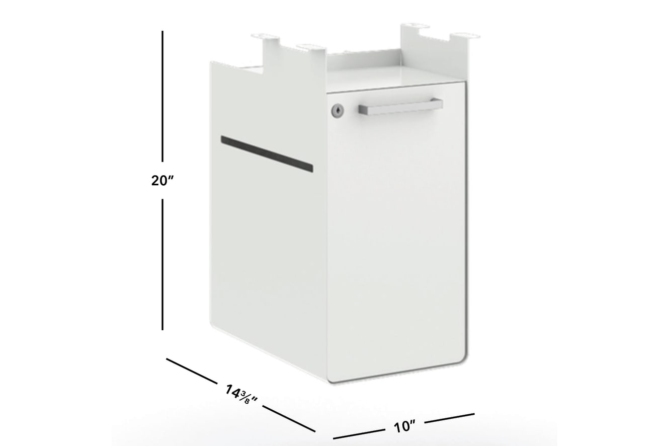 Fuse undermount hanging storage pedestal in Designer White
