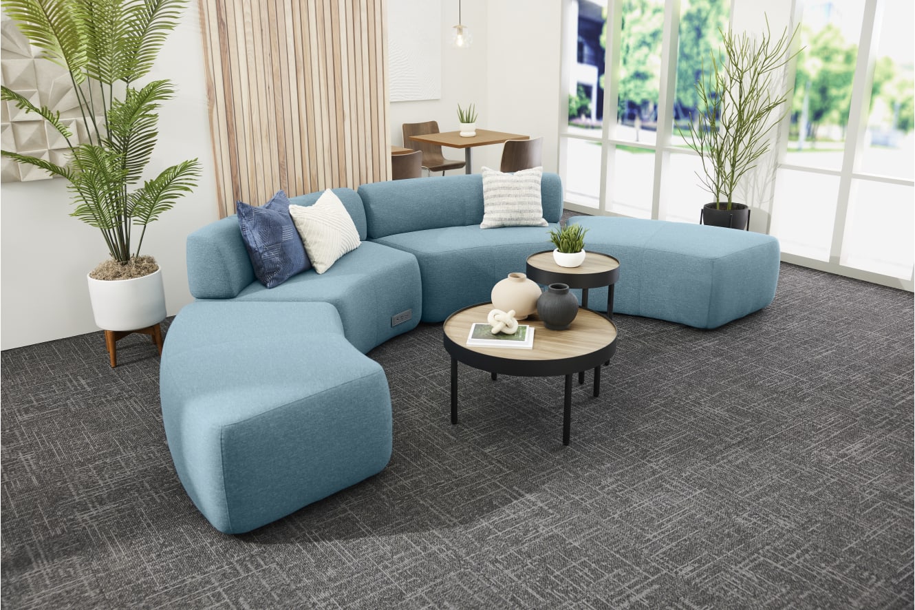 SoCo Modular Lounge with Sculpt Occasional Tables.