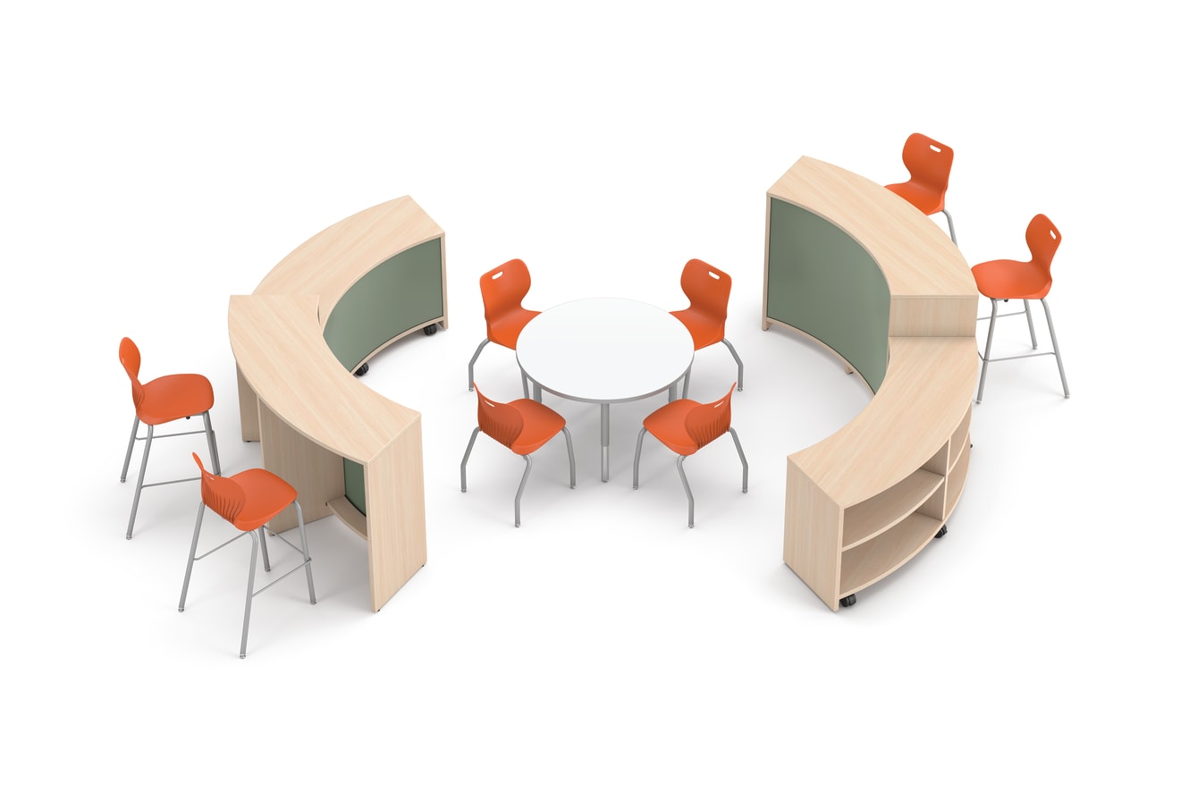 Storyline storage with SmartLink chairs and Build table.
