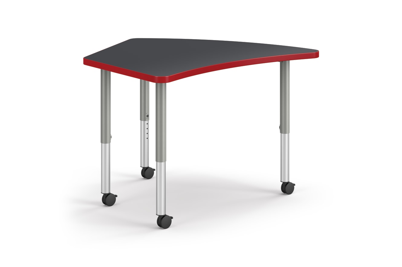 Right 3/4 View of Charcoal Kite Build Table with Red Edge Band