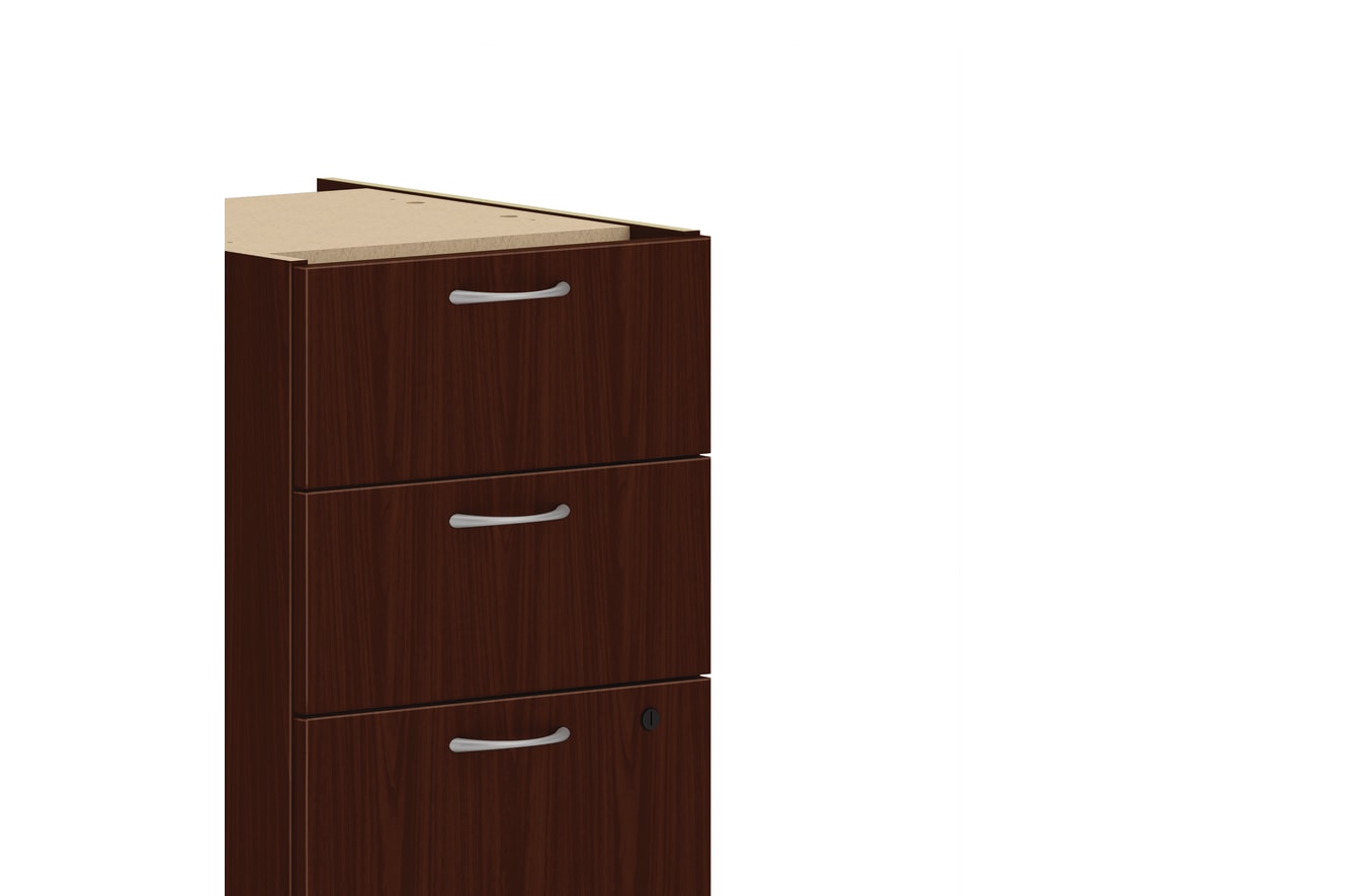 Mod box/box/file pedestal in Traditional Mahogany