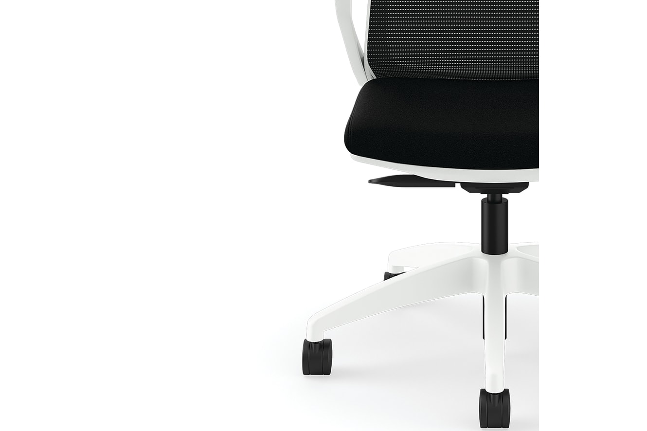 Cliq task chair in Black with White frame