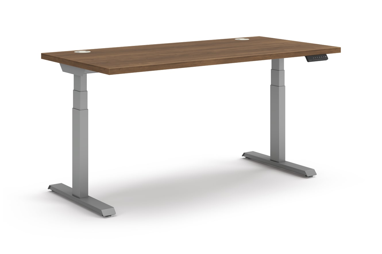 Coordinate Height Adjustable Table in Pinnacle Top and Silver Base
