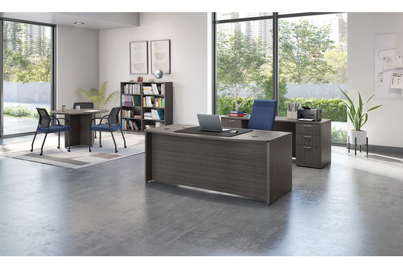 Mod desk and table with Ignition task and multipurpose seating.