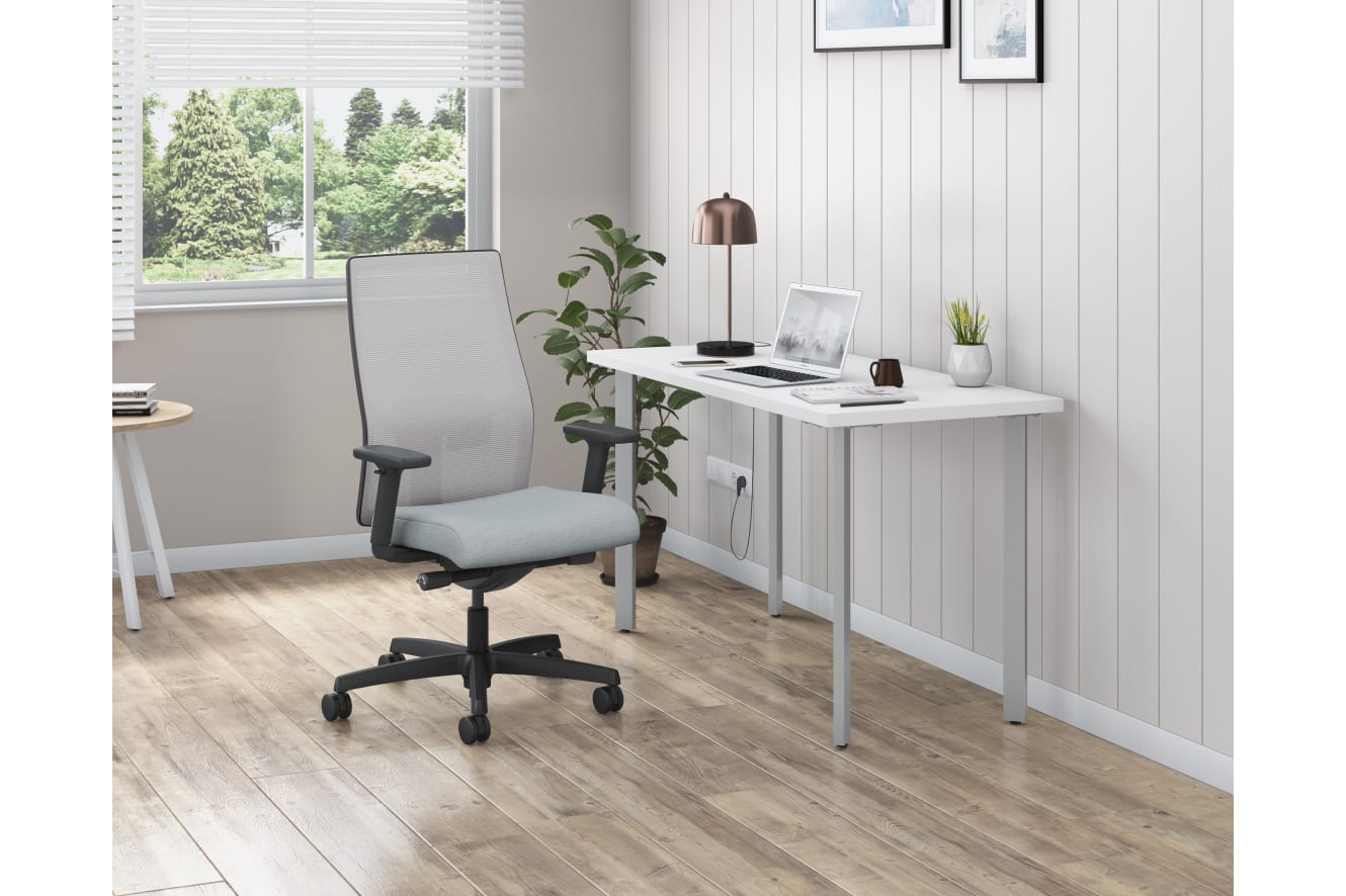 Ignition mesh task chair with Coze desk in home office