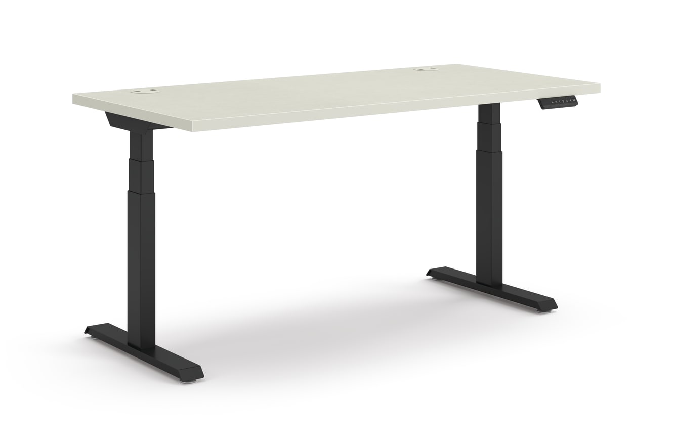 Coordinate Height Adjustable Table in Silver Mesh Top and Black Base