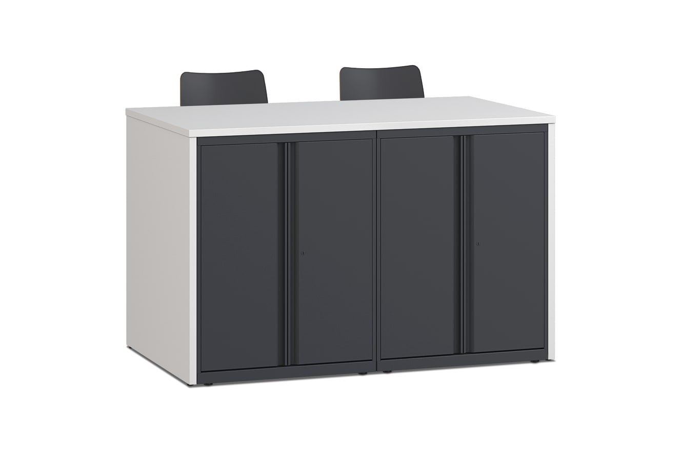 Ruck Stools with Storage Islands and Flagship Modular Storage