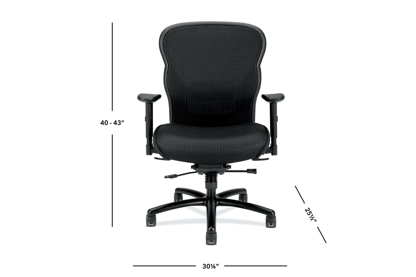 Wave big & tall task chair in Black