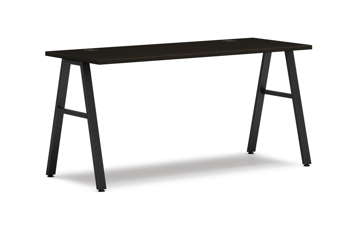 Mod table desk in Java Oak and Black a-legs