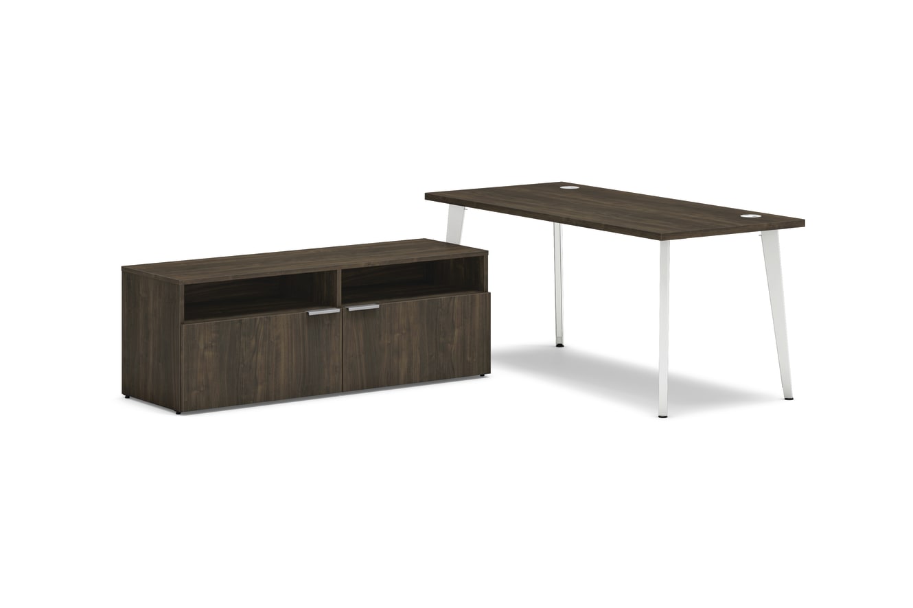 Voi l-station in Florence Walnut laminate