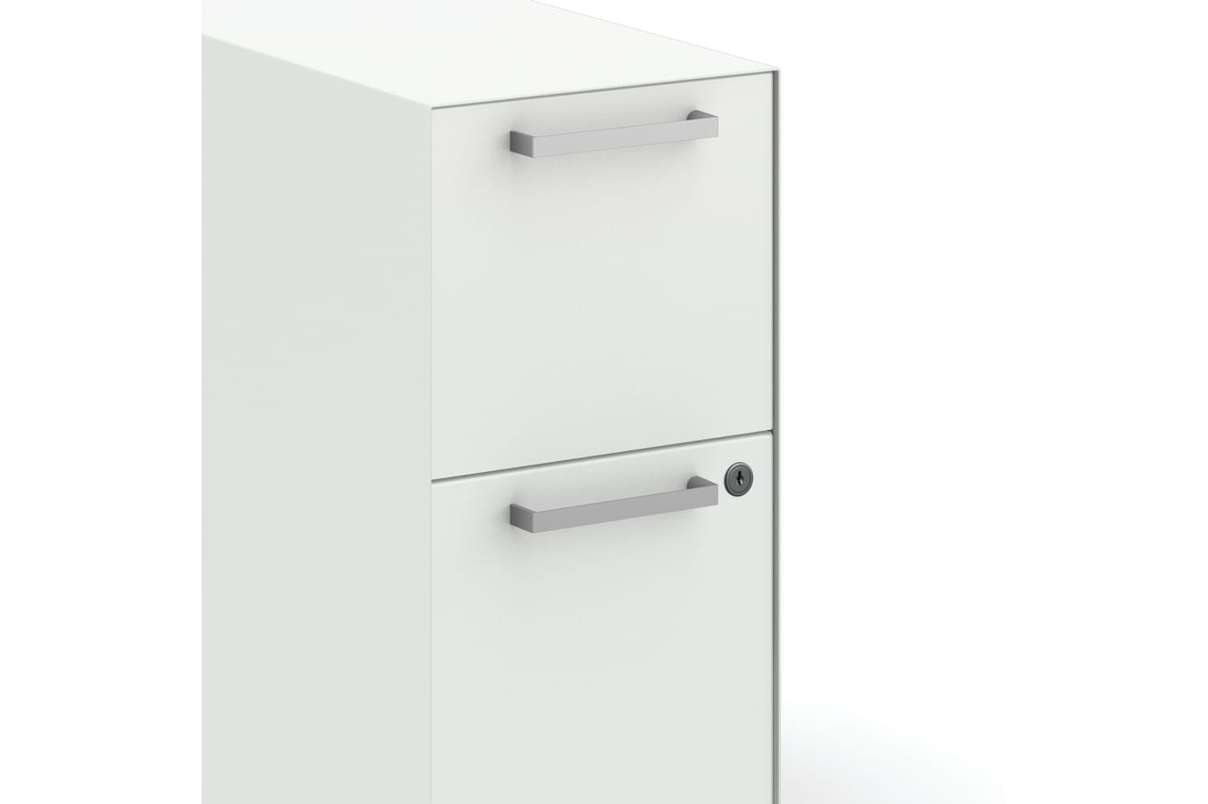 Fuse slim mobile pedestal in Designer White