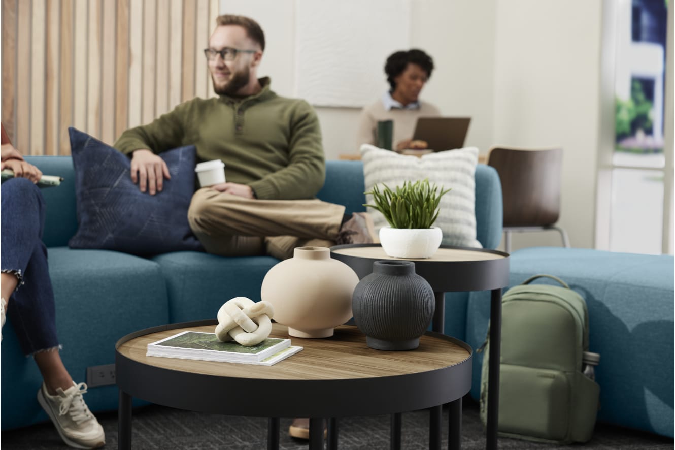 SoCo Modular Lounge with Sculpt Occasional Tables.
