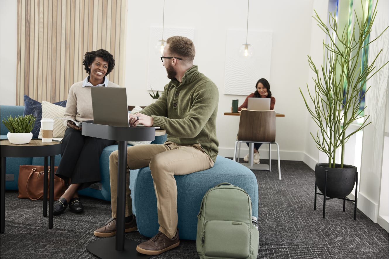 SoCo Modular Lounge with Sculpt Occasional Tables.