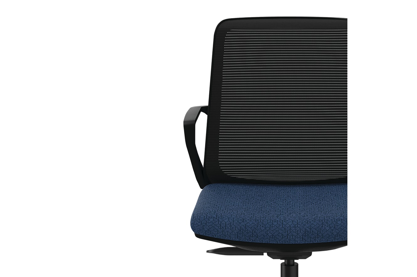 Cliq task chair in Blue with Black frame