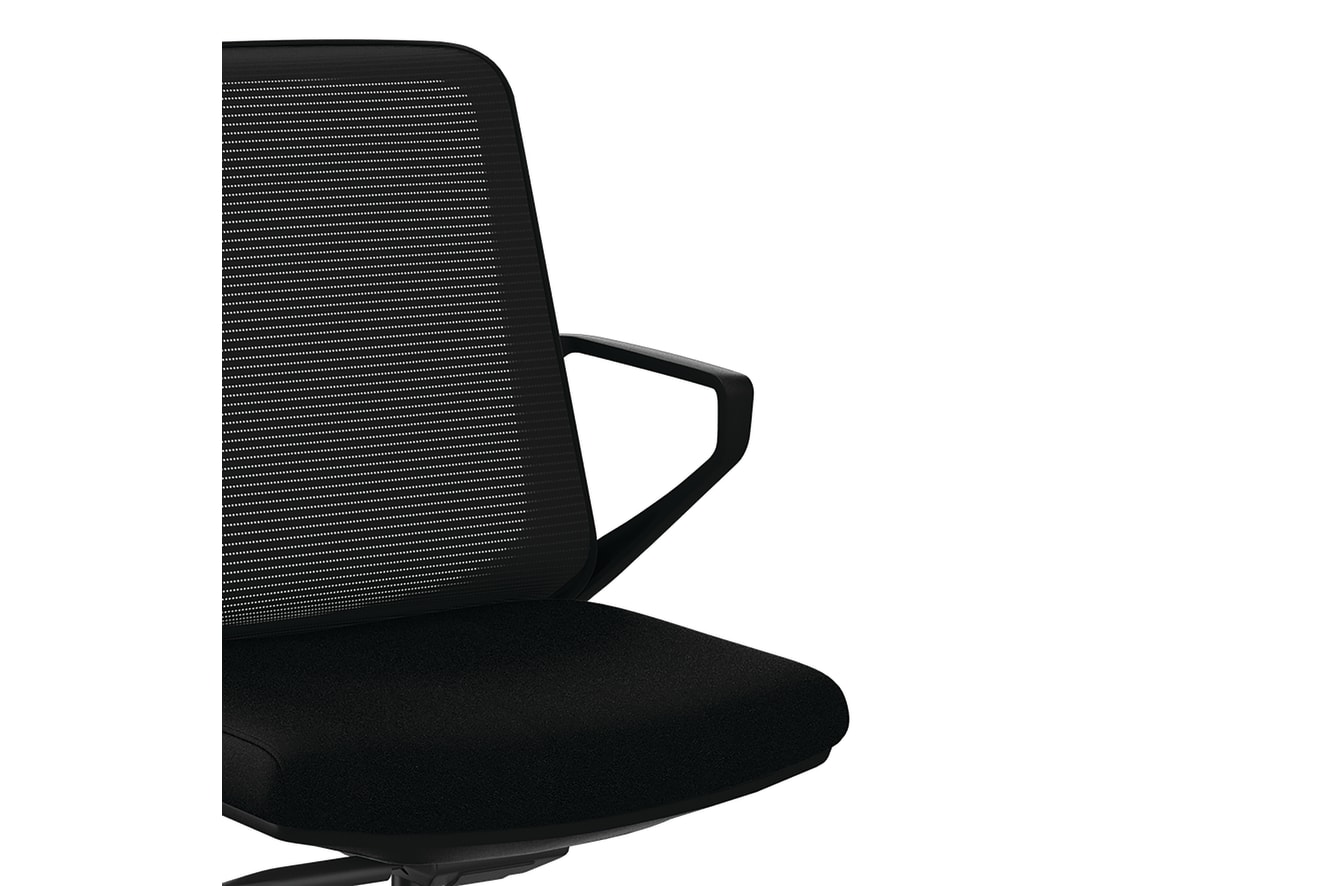 Cliq task chair in Black with Black frame