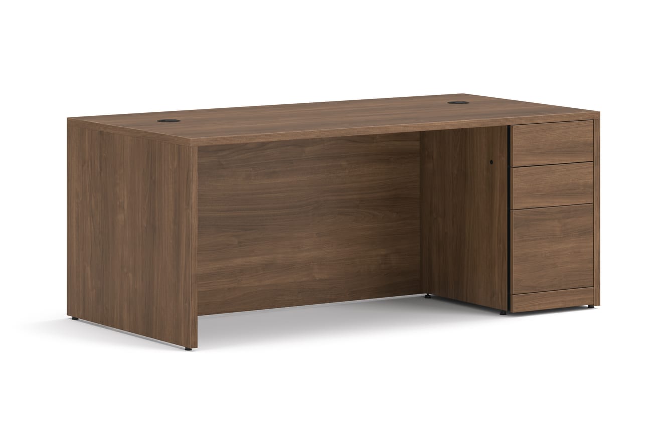 10500 Series Single Pedestal Desk in  Pinnacle Laminate.