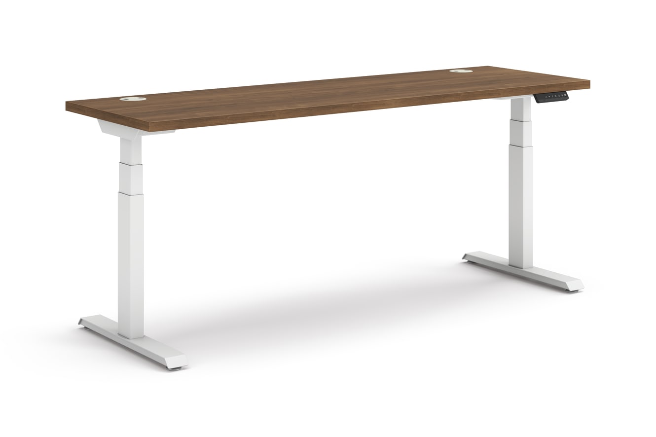 Coordinate Height Adjustable Table in Pinnacle Top and White Base