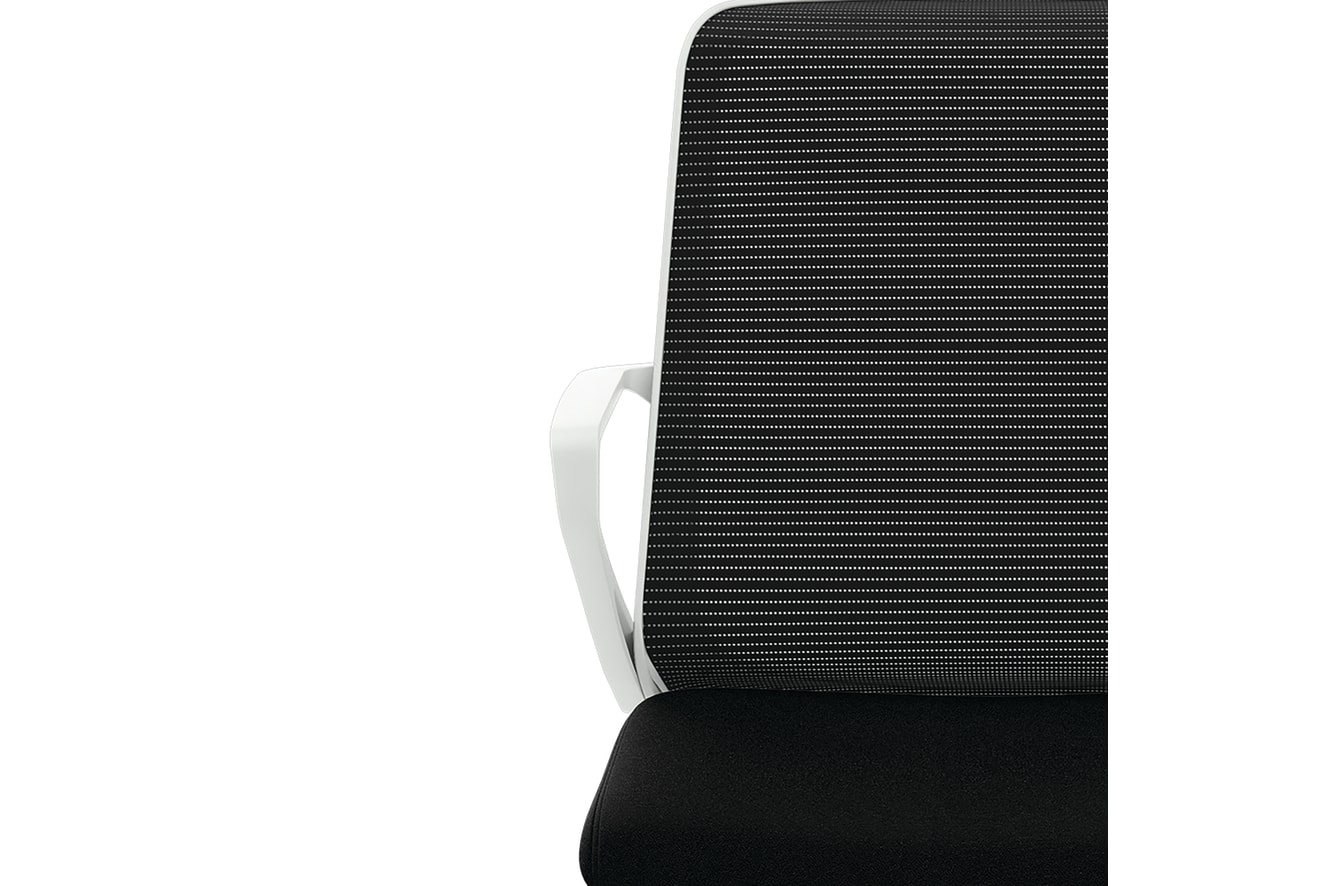 Cliq task chair in Black with White frame