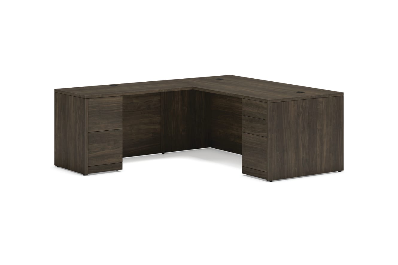 10500 Series l-station in Florence Walnut laminate
