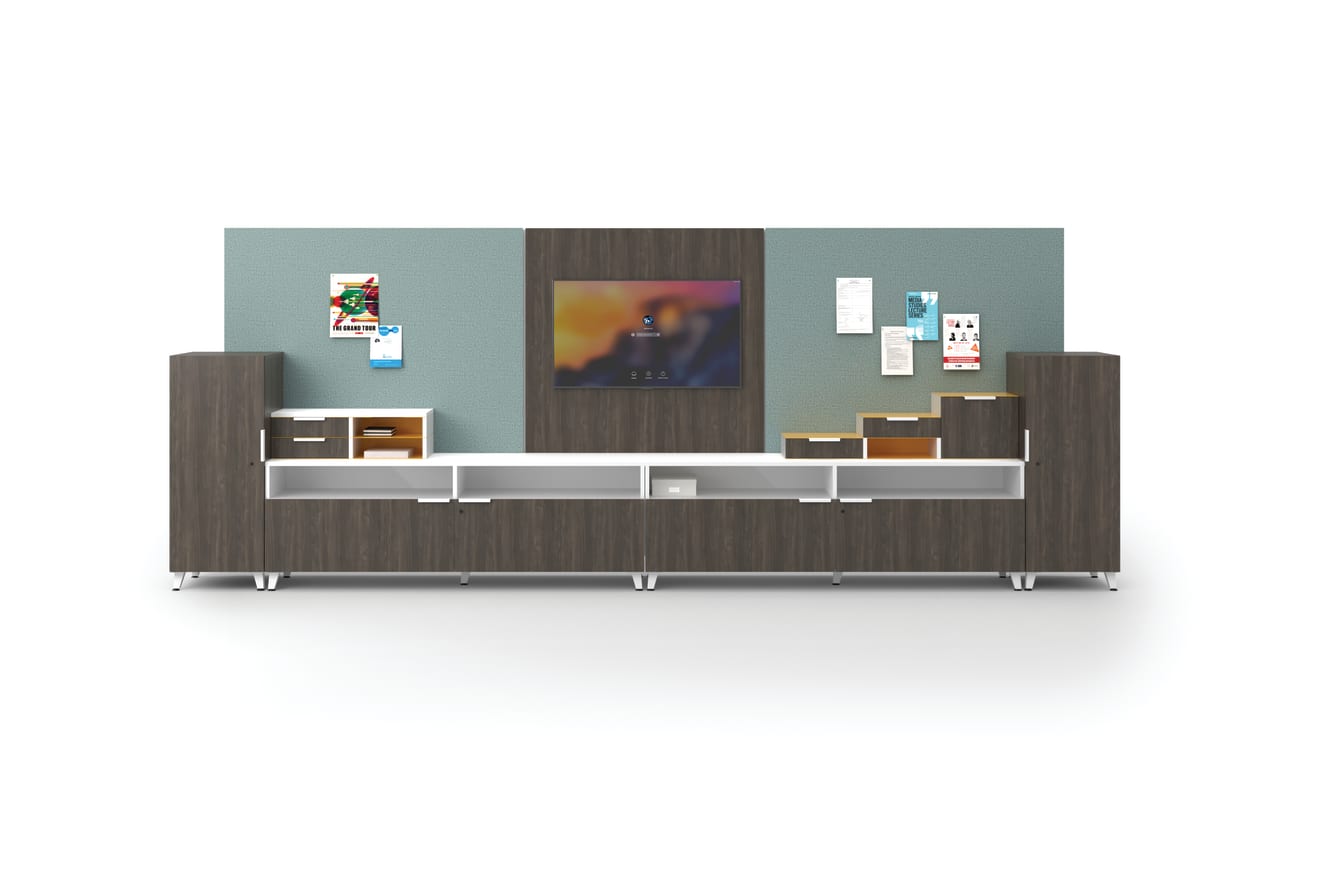 Voi storage wall with Workwall tiles