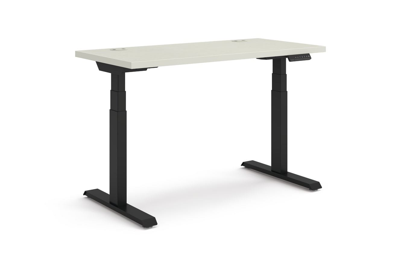 Coordinate Height Adjustable Table in Silver Mesh Top and Black Base