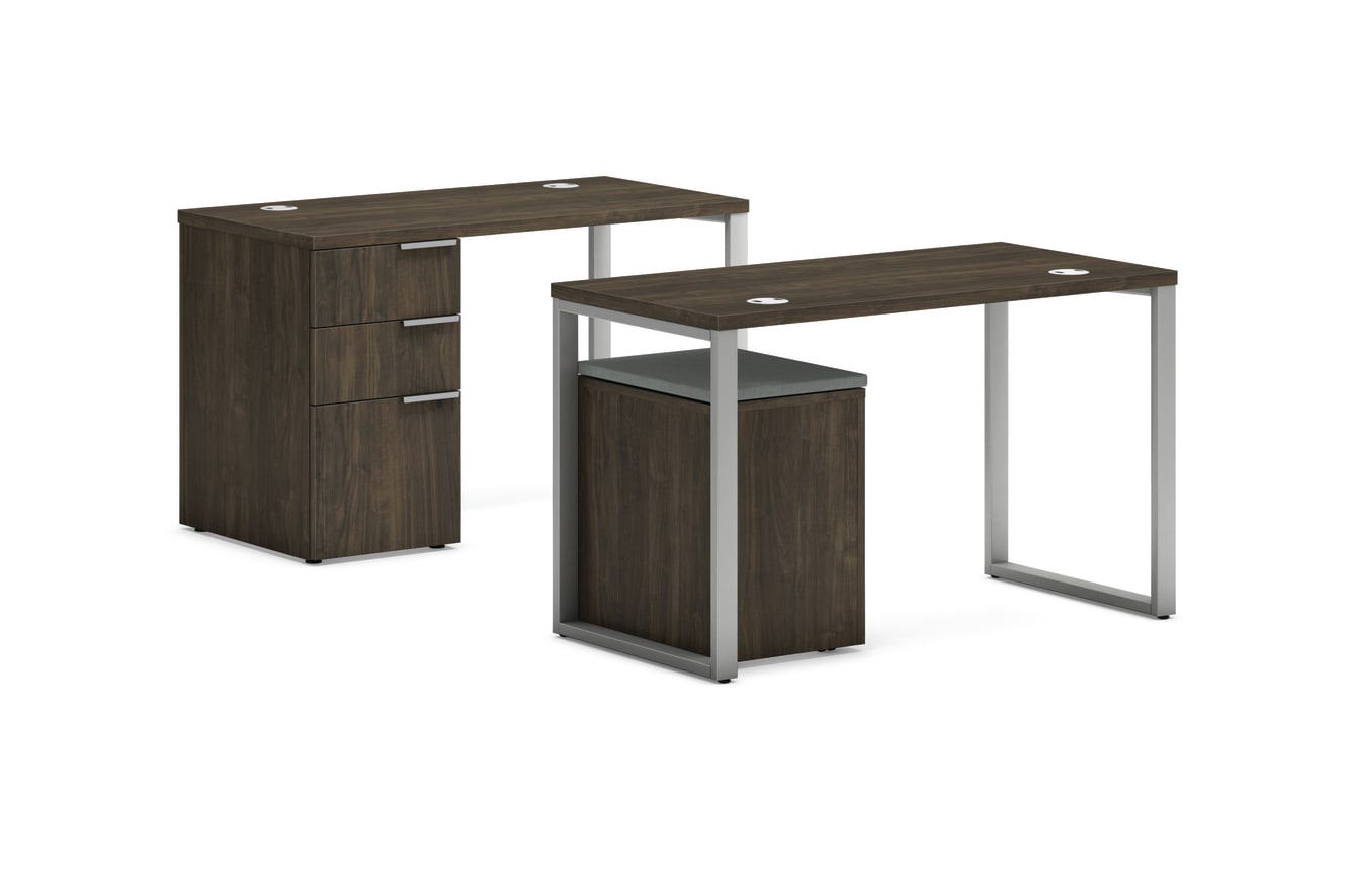 Voi desk in Florence Walnut laminate