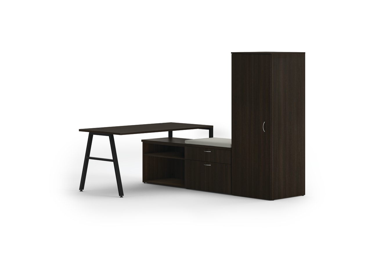 HON Mod A-Leg Desk with Personal Storage