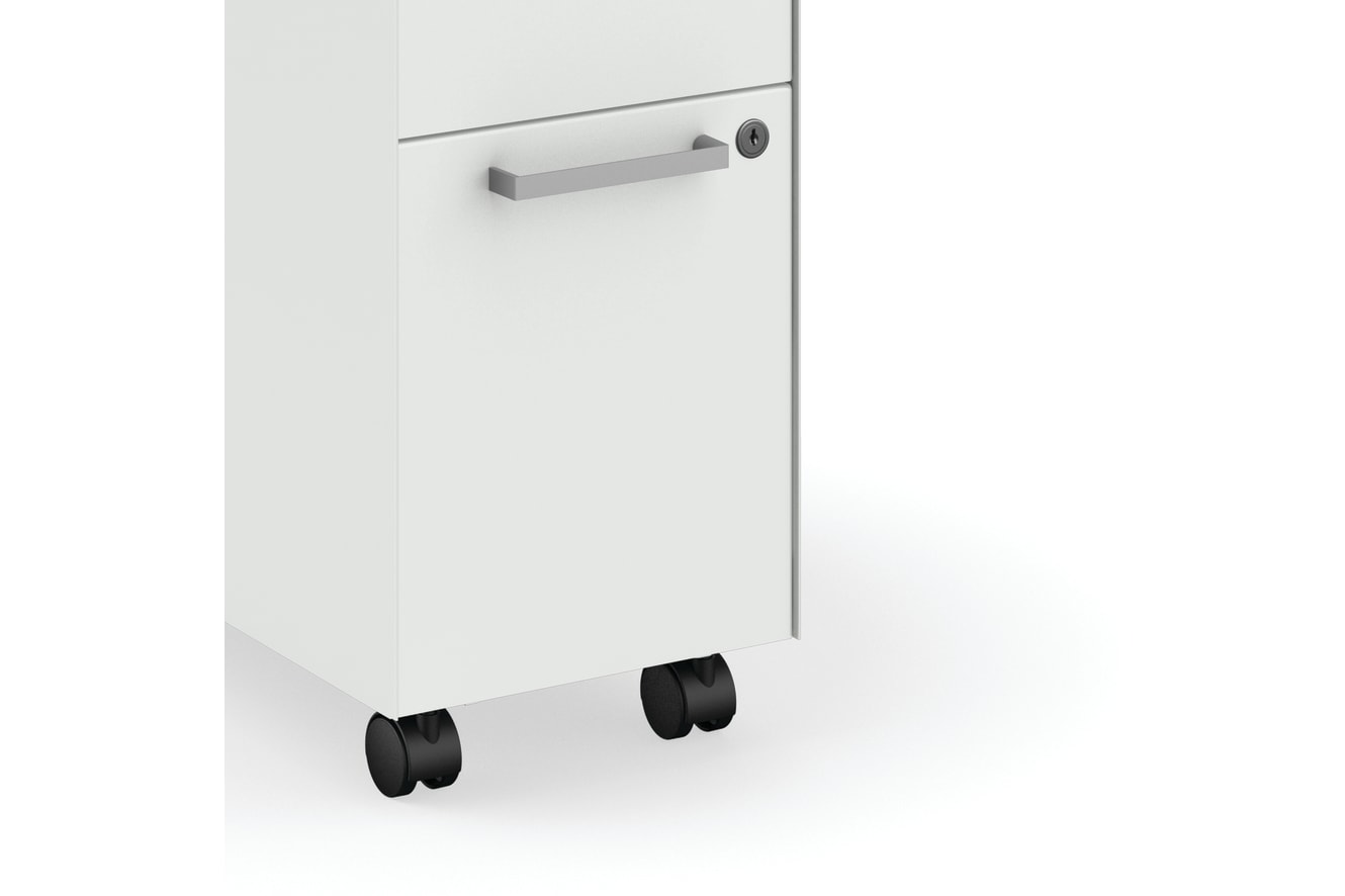 Fuse slim mobile pedestal in Designer White