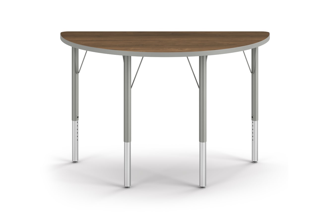Front View of Pinnacle Half Round Standard-Height Build Table