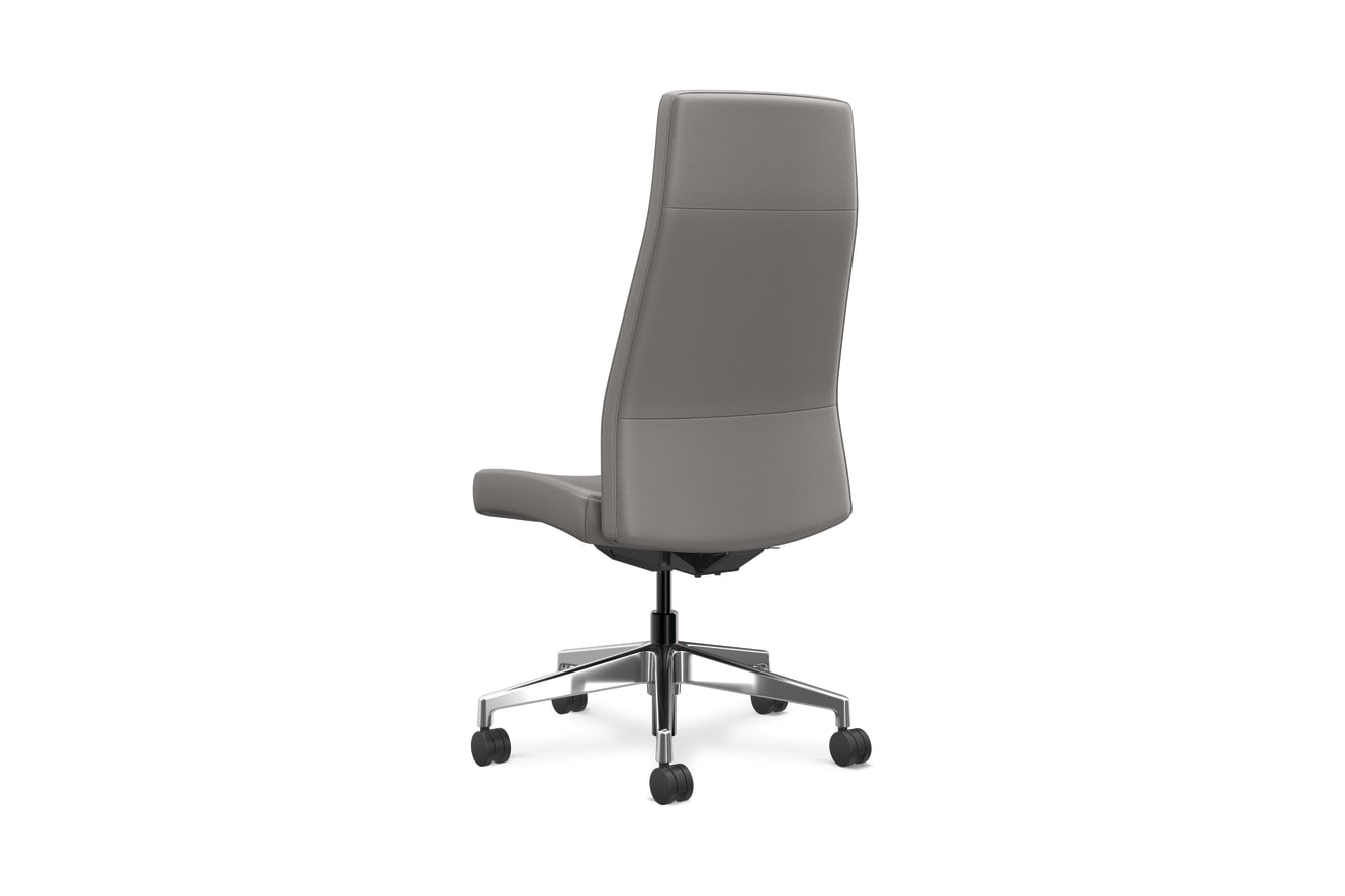 Cofi executive high-back chair with solid stitch shown in leather