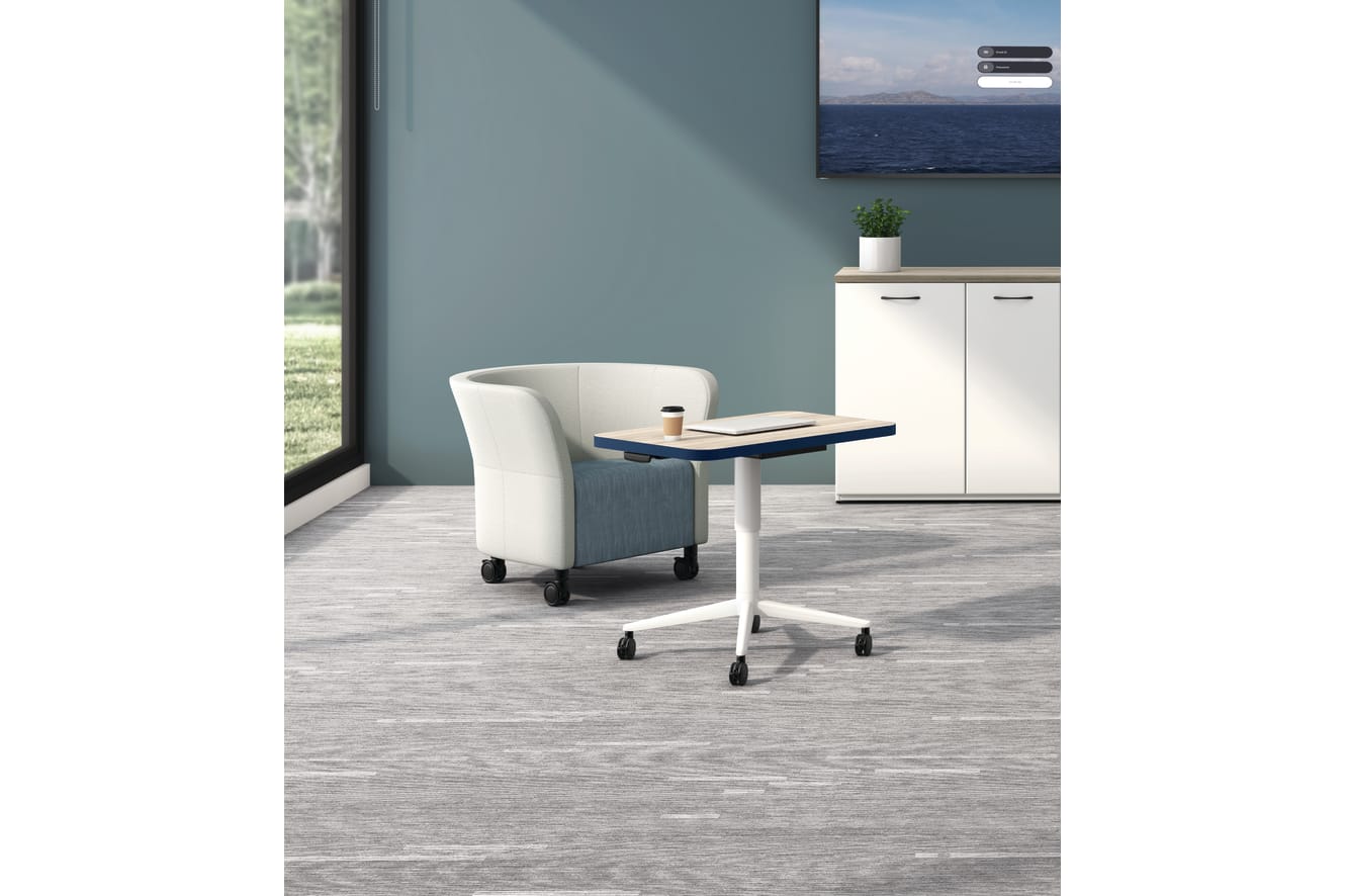 Huddle Laptop Table with Flock Round Lounge Chair