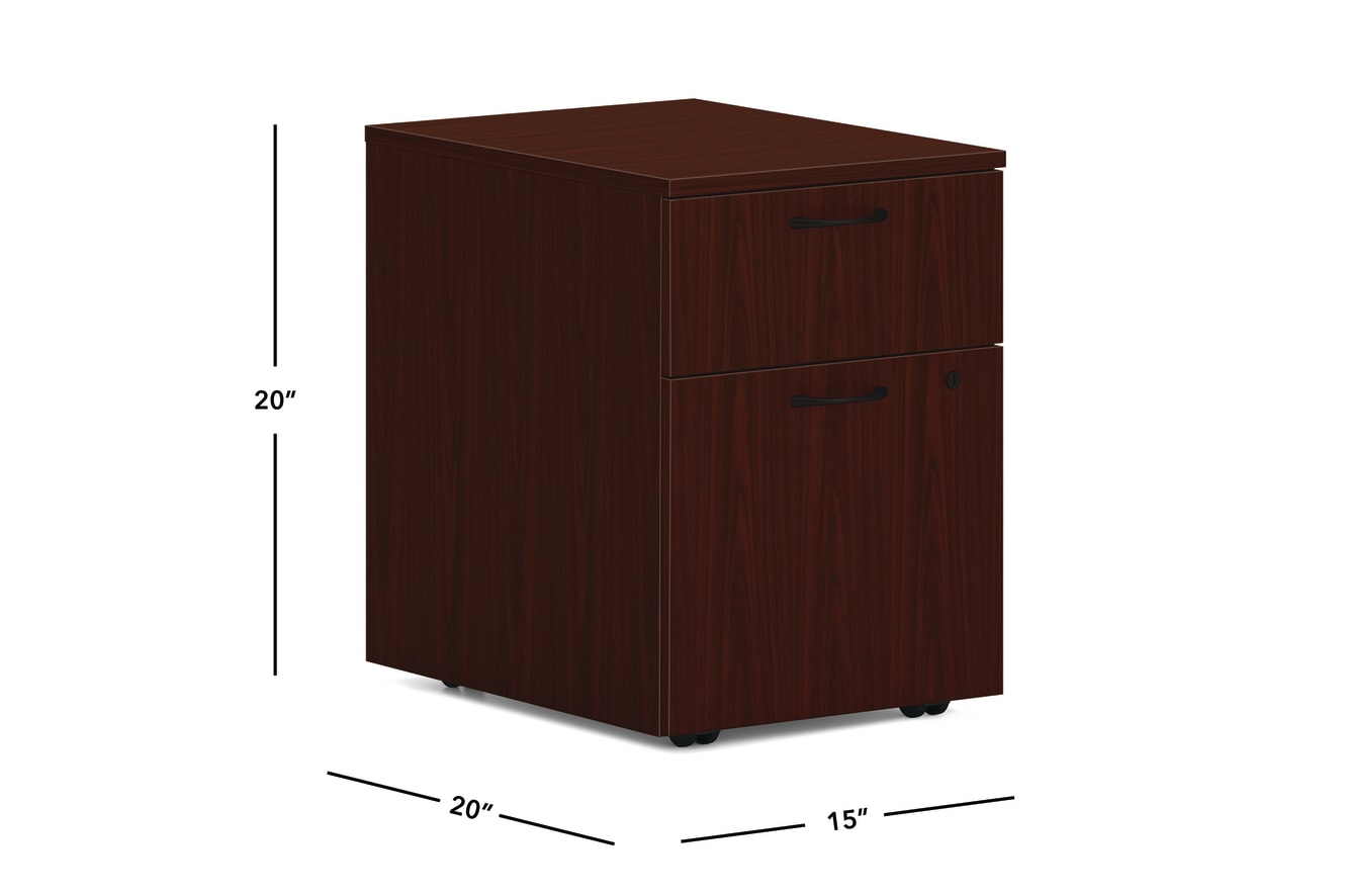 Mod mobile pedestal in LTM1 Traditional Mahogany