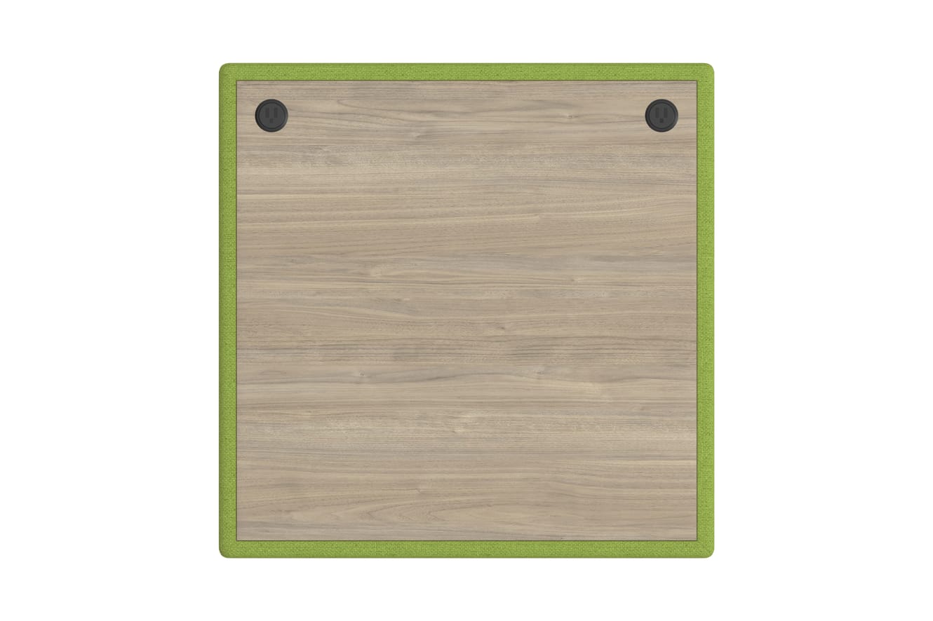 Top view of Tangram square in-line table.