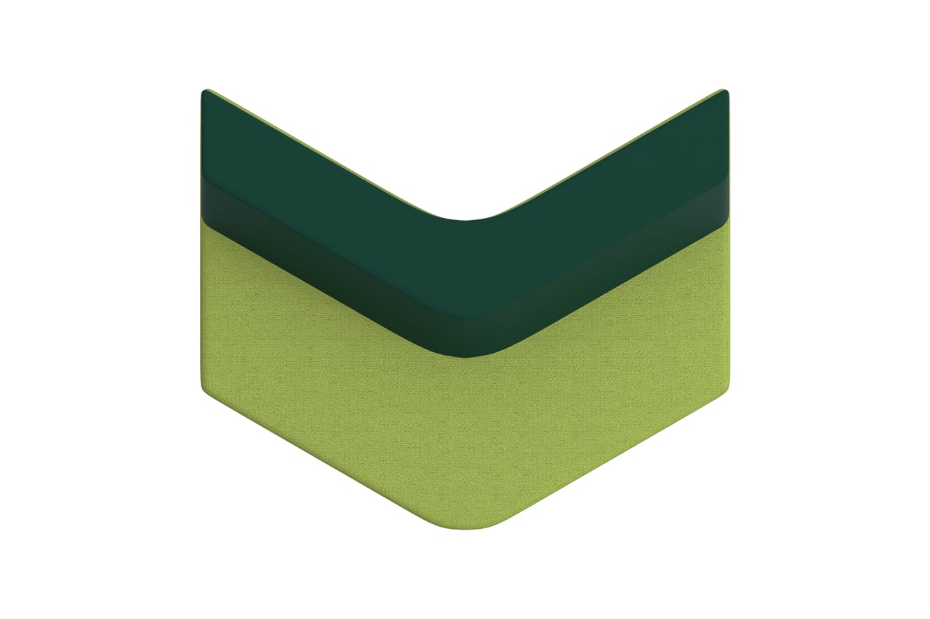 Top view of Tangram low-back arrow-out chair.