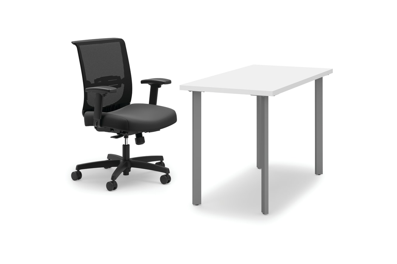 Coze desk with Convergence chair