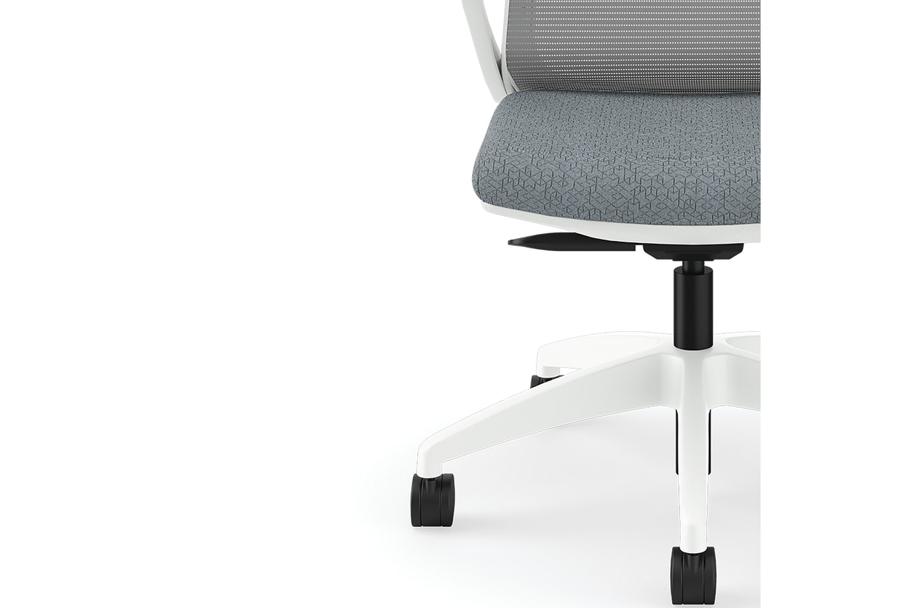 Cliq task chair in Gray with White frame