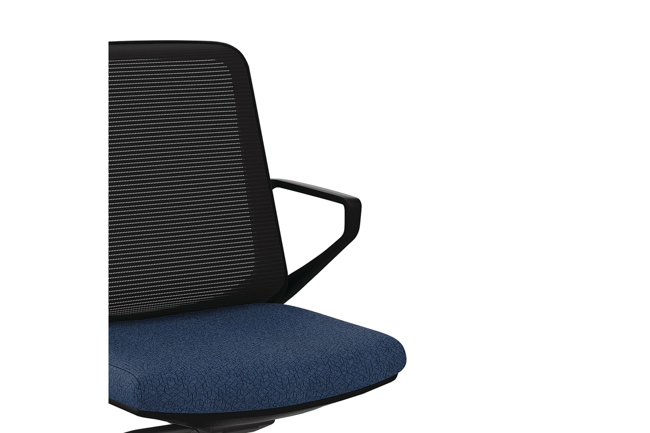 Cliq task chair in Blue with Black frame