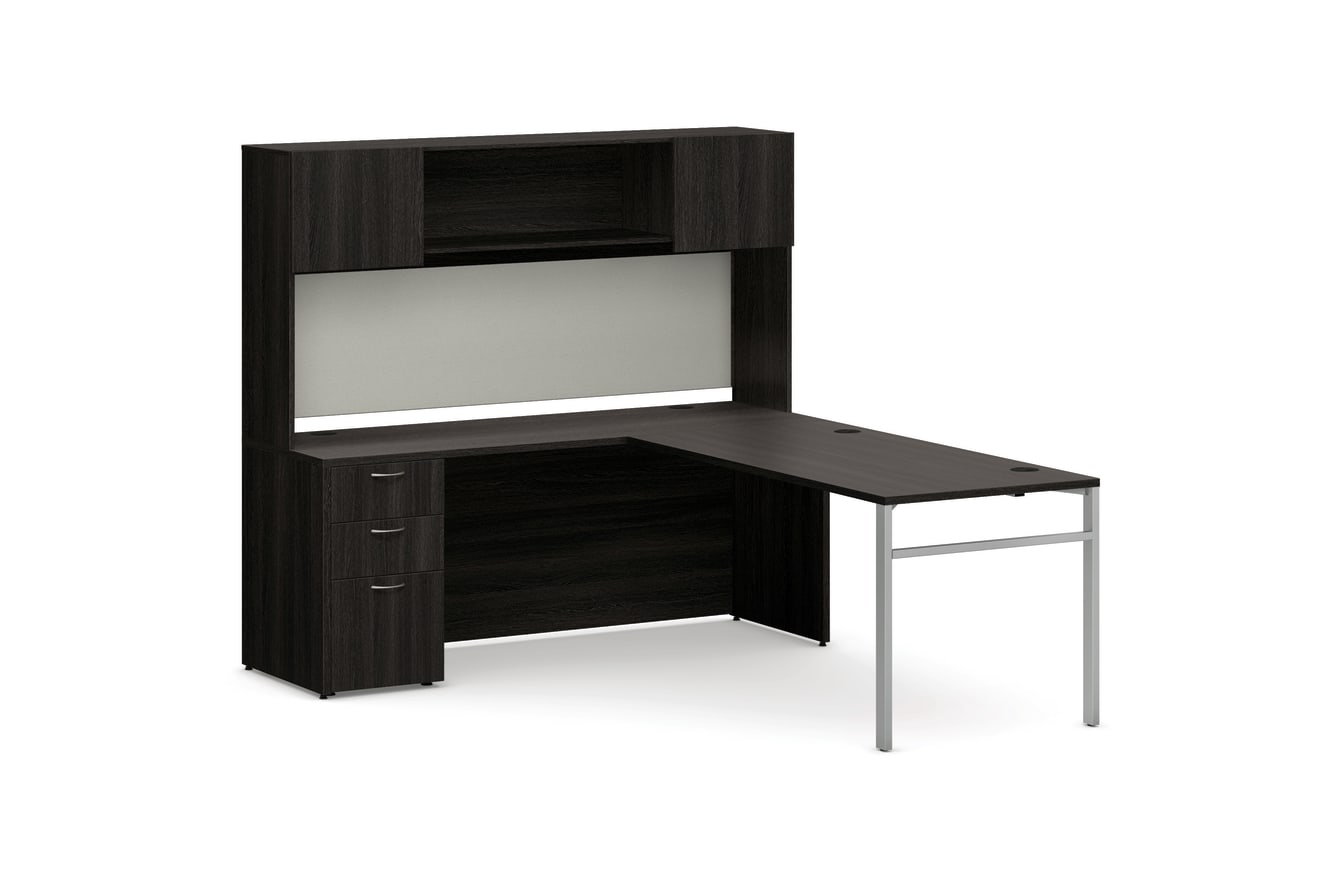 Mod L-Station Desk Typical With H-Leg