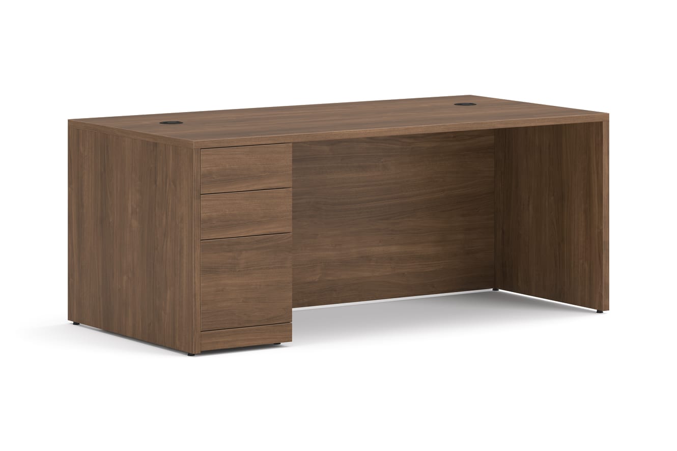10500 Series Single Pedestal Desk in  Pinnacle Laminate.