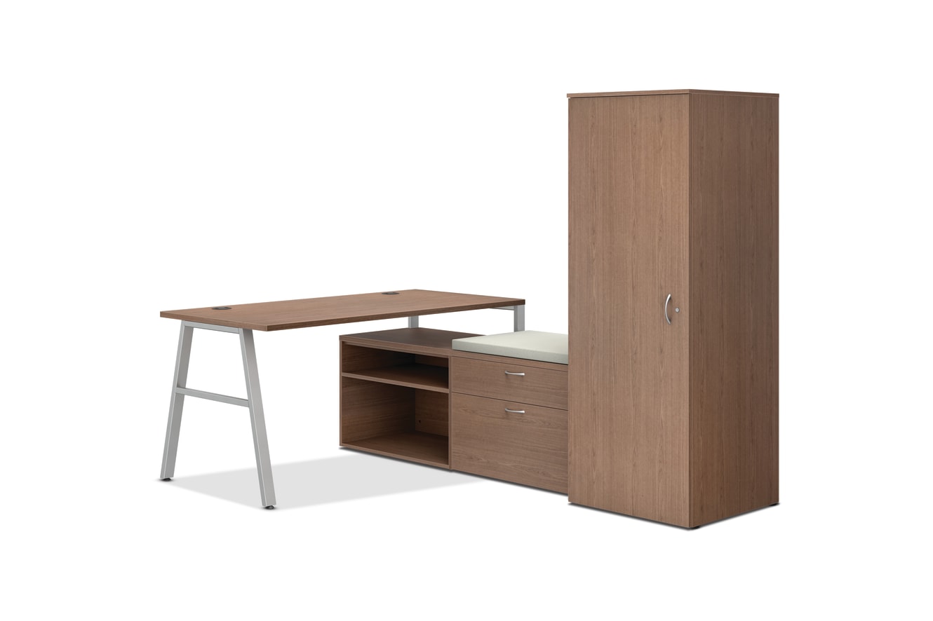 HON Mod A-Leg Desk with Personal Storage