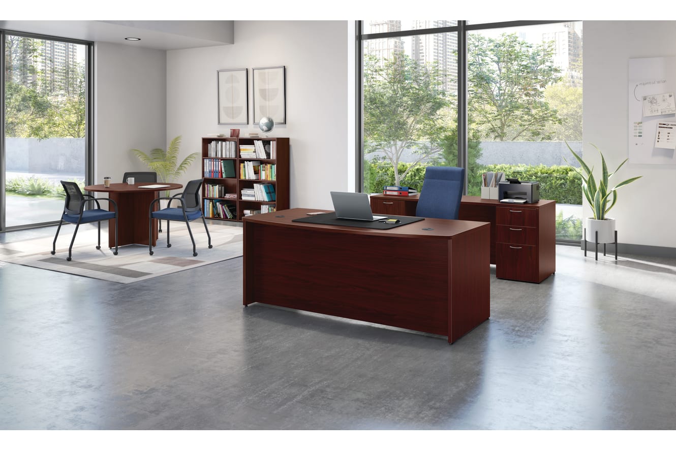 Mod desk and table with Ignition task and multipurpose seating.