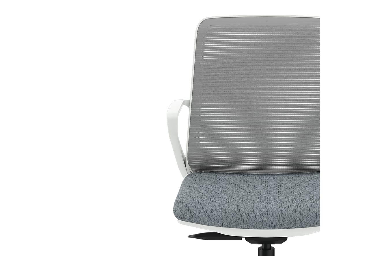 Cliq task chair in Gray with White frame