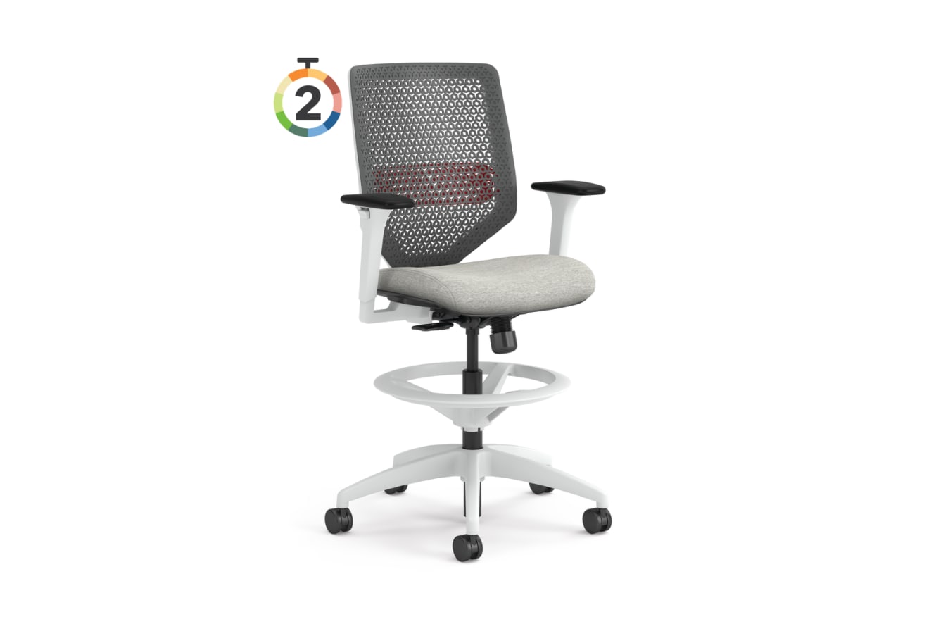 Solve ReActiv Back Stool with White Frame
